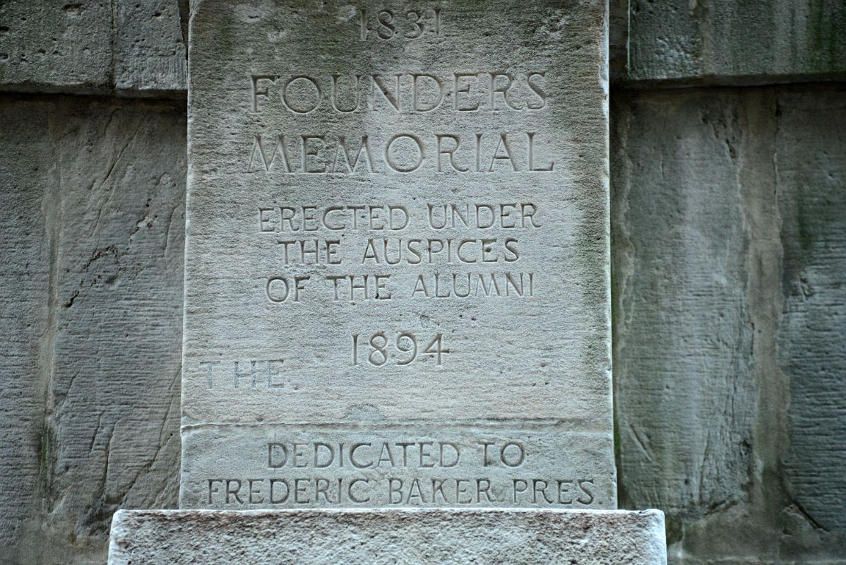 17-7 1831 Founders Memorial Erected Under The Auspices Of The Alumni 1894 Next To NYU Bobst Library New York Washington Square Park